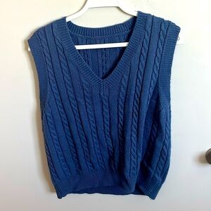 Light navy sweater vest top, SHEIN, size small